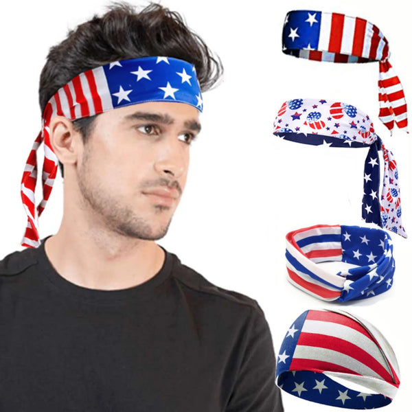 American Flag Star Stripe Tie Headband