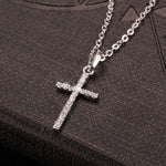Metal Diamond Cross Pendant Necklace