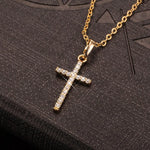 Metal Diamond Cross Pendant Necklace