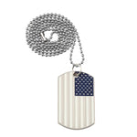 American Flag Military Card Pendant Necklace