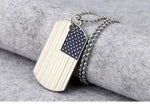 American Flag Military Card Pendant Necklace