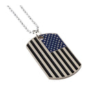 American Flag Military Card Pendant Necklace