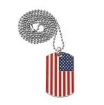 American Flag Military Card Pendant Necklace