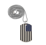 American Flag Military Card Pendant Necklace