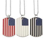American Flag Military Card Pendant Necklace