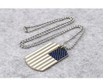 American Flag Military Card Pendant Necklace