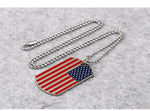 American Flag Military Card Pendant Necklace