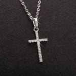 Metal Diamond Cross Pendant Necklace