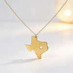 Texas Map Stainless Steel Pendant Necklace