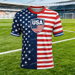 USA Flag Emblem Soccer Jersey Tee