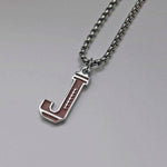 Stainless Steel Football Initial Letter Necklace