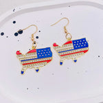 USA Red White & Blue Flag Charm Earrings