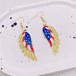 USA Red White & Blue Flag Charm Earrings