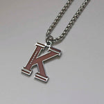 Stainless Steel Football Initial Letter Necklace