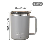 WORTHBUY 304 Stainless Steel Double Wall Insulated Coffee Mug With Handle Portable Sealed Water Cup Large Capacity Drinking Cup