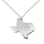 Texas Map Stainless Steel Pendant Necklace