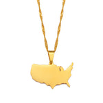 American Map Pendant Necklace