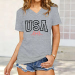 Women's America 1776 Flag Bow V-Neck T-Shirt