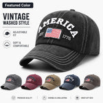 Vintage America 1776 Flag Embroidered Dad Hat
