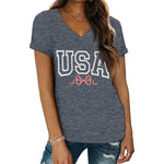 Women's America 1776 Flag Bow V-Neck T-Shirt