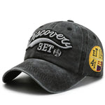 Vintage Letter Embroidered Snapback Cap