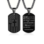 USA Flag Bible Verse Cross Necklace
