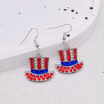 USA Red White & Blue Flag Charm Earrings