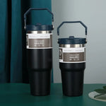 600/890ML Stainless Steel Thermos Mug With Straw Car Insulated Flask Water Tumbler for Outdoor Keeps Cold and Heat Thermal Mug
