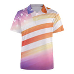Men's USA Flag & Star Pattern Polo Shirt