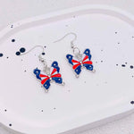 USA Red White & Blue Flag Charm Earrings