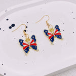 USA Red White & Blue Flag Charm Earrings