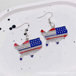 USA Red White & Blue Flag Charm Earrings