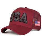 USA Letter Embroidered Mesh Cap