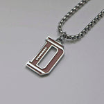 Stainless Steel Football Initial Letter Necklace
