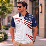 Men's Patriotic Eagle Flag Polo Shirt