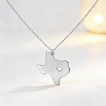 Texas Map Stainless Steel Pendant Necklace