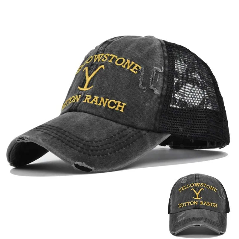 Distressed Western Ranch Ponytail Cap