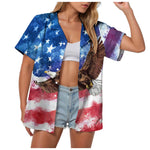 Women's American Flag Hawaiian Shirt