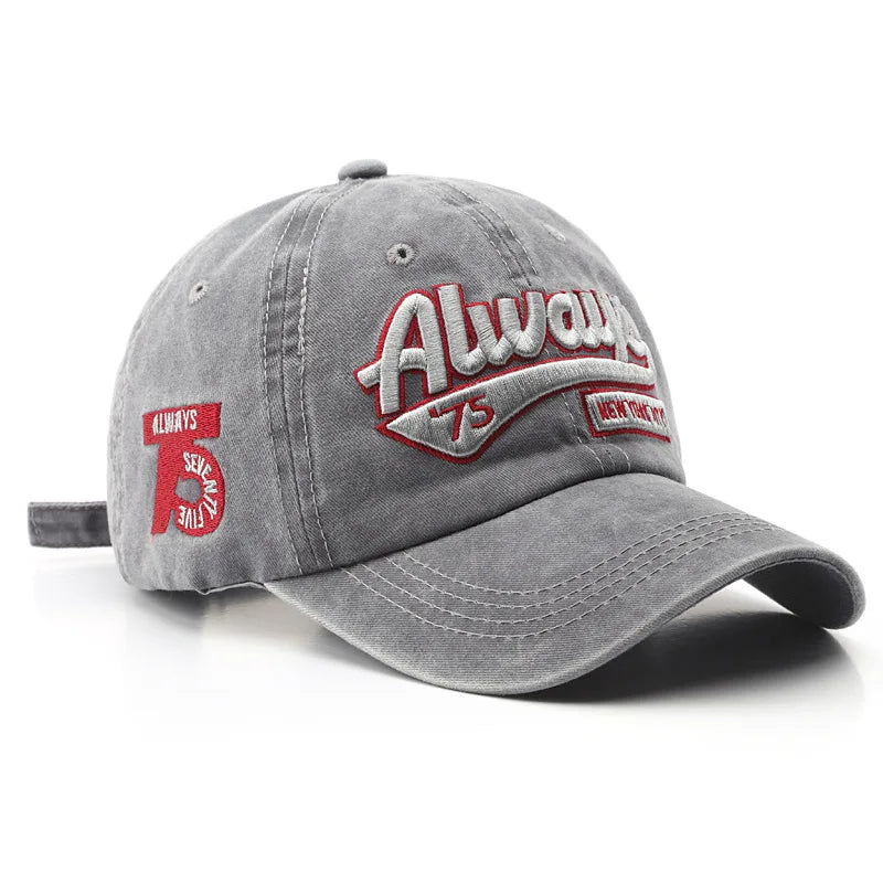 Vintage Letter Embroidered Snapback Cap