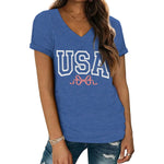Women's America 1776 Flag Bow V-Neck T-Shirt