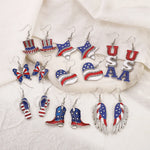 USA Red White & Blue Flag Charm Earrings