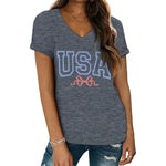 Women's America 1776 Flag Bow V-Neck T-Shirt