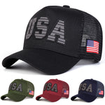 USA Letter Embroidered Mesh Cap