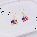 USA Red White & Blue Flag Charm Earrings