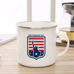 American flag enamel cup coffee cup usa couple mug personality camping campfire beer tea cup original breakfast cup