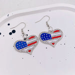 USA Red White & Blue Flag Charm Earrings