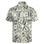 Men's USA Flag & Star Pattern Polo Shirt
