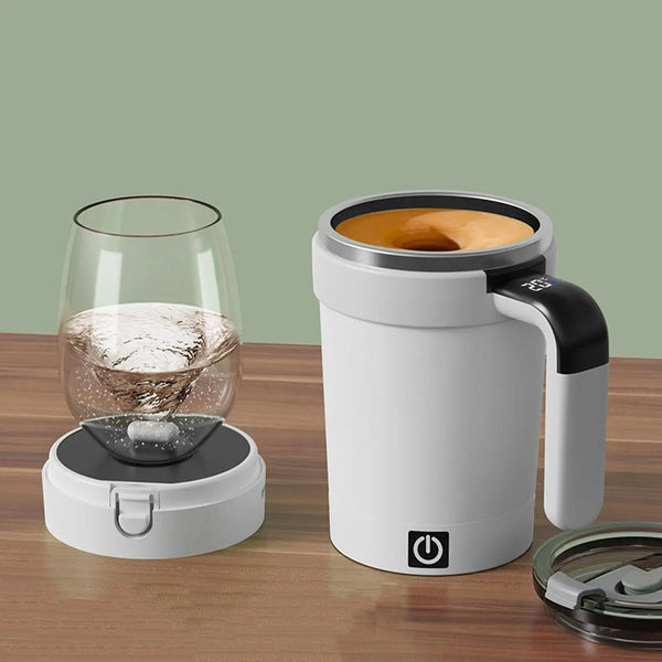 Self-Stirring Electric Coffee Mug with Temperature Display