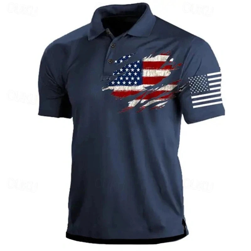 Men’s American Flag Polo Shirt