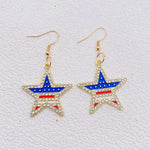 USA Red White & Blue Flag Charm Earrings